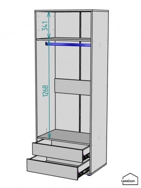 Шкаф Linnea MHR-2-3 2050х800х510 (ДВ-М 11.1.25) в Асбесте - asbest.mebel24.online | фото 3
