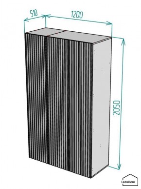 Шкаф Linnea MHR-3-2 2050х1200х510 (Белый-М 11.1.1) в Асбесте - asbest.mebel24.online | фото 2