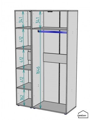 Шкаф Linnea MHR-3PO-1 2050х1200х510 (Белый-М 11.1.2) в Асбесте - asbest.mebel24.online | фото 3