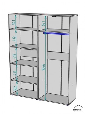 Шкаф Linnea MHR-4-1 2050х1600х510 (Белый-М 11.1.2) в Асбесте - asbest.mebel24.online | фото 3
