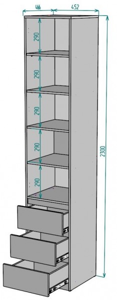 Шкаф Мальта H160 в Асбесте - asbest.mebel24.online | фото 2