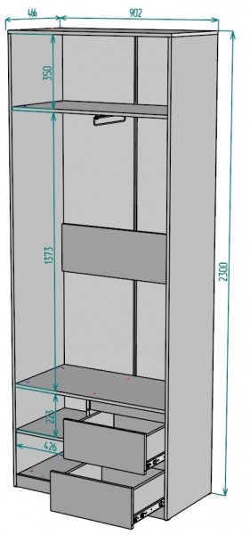 Шкаф Мальта H196 в Асбесте - asbest.mebel24.online | фото 2