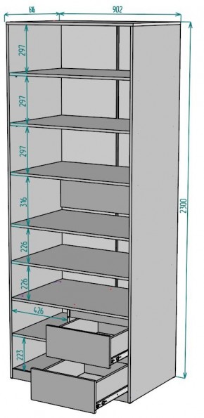 Шкаф Мальта H202 в Асбесте - asbest.mebel24.online | фото 2