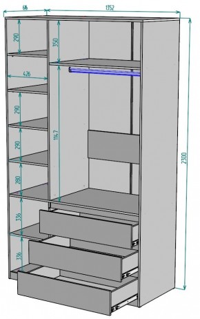 Шкаф Мальта H208 в Асбесте - asbest.mebel24.online | фото 2