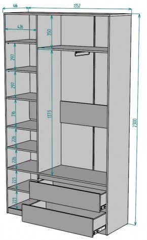 Шкаф Мальта H212 в Асбесте - asbest.mebel24.online | фото 2