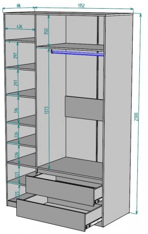 Шкаф Мальта H216 в Асбесте - asbest.mebel24.online | фото 2