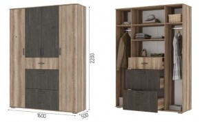 Шкаф Нельсон ШК03 Дуб каньон/железный камень в Асбесте - asbest.mebel24.online | фото 2