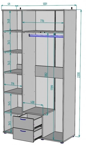 Шкаф Ольга H54 в Асбесте - asbest.mebel24.online | фото 2