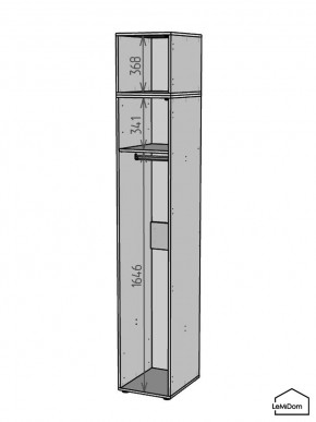 Шкаф с антресолью Linnea MHR-1A-1 2450х400х510 (ДВ-М 11.1.25) в Асбесте - asbest.mebel24.online | фото 3