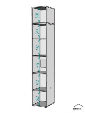 Шкаф с антресолью Linnea MHR-1A-2 2450х400х510 (Белый-М 11.1.2) в Асбесте - asbest.mebel24.online | фото 3