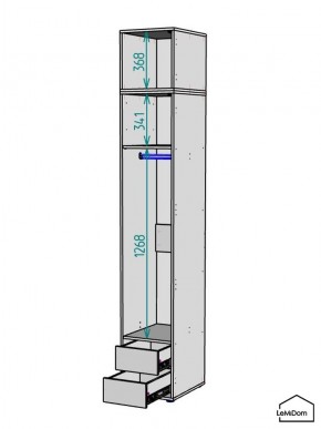 Шкаф с антресолью Linnea MHR-1A-3 2450х400х510 (Графит-М 11.1.25) в Асбесте - asbest.mebel24.online | фото 3