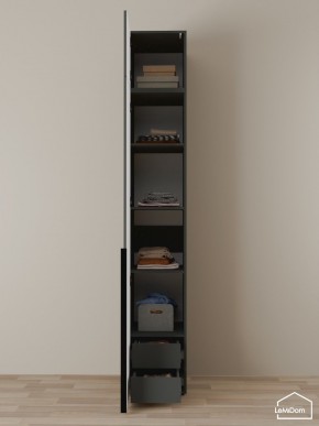 Шкаф с антресолью Linnea MHR-1A-4 2450х400х510 (Графит-М 11.1.25) в Асбесте - asbest.mebel24.online | фото 4