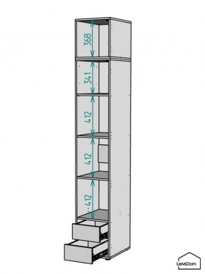 Шкаф с антресолью Linnea MHR-1POA-4 2450х400х510 (Белый-М 11.1.2) в Асбесте - asbest.mebel24.online | фото 3