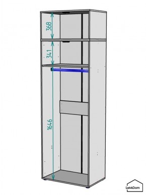 Шкаф с антресолью Linnea MHR-2A-1 2450х800х510 (Графит-М 11.1.25) в Асбесте - asbest.mebel24.online | фото 3