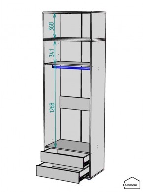 Шкаф с антресолью Linnea MHR-2A-3 2450х800х510 (Белый-М 11.1.1) в Асбесте - asbest.mebel24.online | фото 3