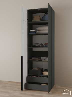 Шкаф с антресолью Linnea MHR-2A-3 2450х800х510 (Графит-М 11.1.25) в Асбесте - asbest.mebel24.online | фото 6