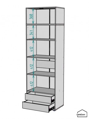 Шкаф с антресолью Linnea MHR-2A-4 2450х800х510 (Белый-М 11.1.2) в Асбесте - asbest.mebel24.online | фото 3