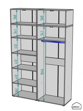 Шкаф с антресолью Linnea MHR-4A-1 2450х1600х510 (Графит-М 11.1.25) в Асбесте - asbest.mebel24.online | фото 3