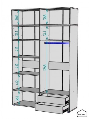 Шкаф с антресолью Linnea MHR-4A-2 2450х1600х510 (Белый-М 11.1.2) в Асбесте - asbest.mebel24.online | фото 2