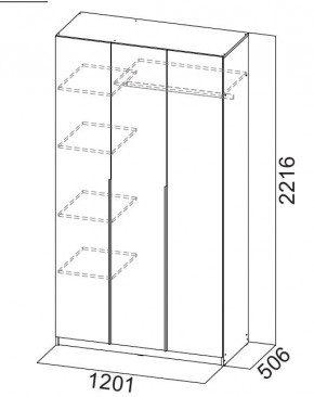 Шкаф ШК-5 (1200) Белый текстурный в Асбесте - asbest.mebel24.online | фото