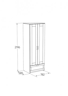 Шкаф СИРИУС двудверный белый с выдвижным ящиком в Асбесте - asbest.mebel24.online | фото 2