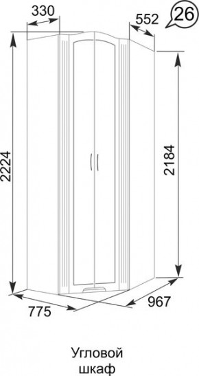 Шкаф угловой Виктория 26 в Асбесте - asbest.mebel24.online | фото 4