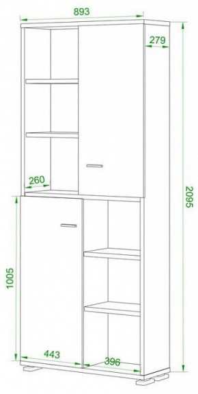 Шкаф-витрина Домино ПУ-30-2-ФС в Асбесте - asbest.mebel24.online | фото 2