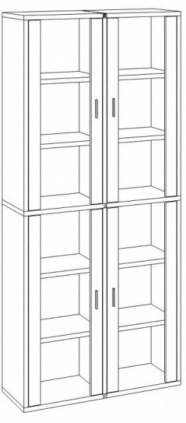 Шкаф-витрина Домино СУ(ш2в2)+4ФС в Асбесте - asbest.mebel24.online | фото 2