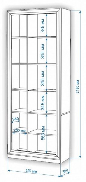 Шкаф-витрина Нобиле ШВтВ-ФСД-БЯН в Асбесте - asbest.mebel24.online | фото 3