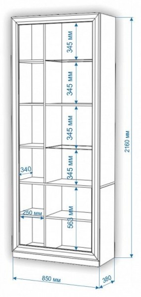 Шкаф-витрина Нобиле ШВтВ-ФСД-ФГК в Асбесте - asbest.mebel24.online | фото 3