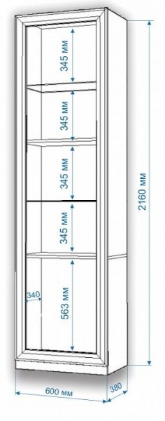 Шкаф-витрина Нобиле ВтВ-ФСД-БЯН в Асбесте - asbest.mebel24.online | фото 2
