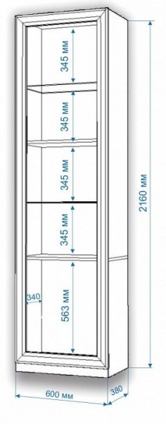 Шкаф-витрина Нобиле ВтВ-ФСД-ФГК в Асбесте - asbest.mebel24.online | фото 3