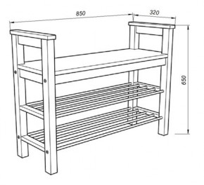 Скамья 85 Кантри для обуви, массив сосны, цвет белый в Асбесте - asbest.mebel24.online | фото 3