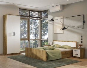 Спальный гарнитур Евро (модульный) Крафт/Белый в Асбесте - asbest.mebel24.online | фото
