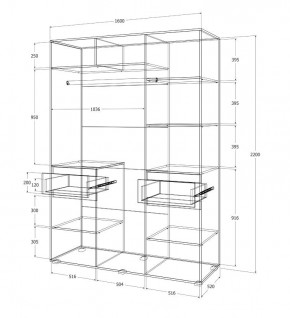 Спальный гарнитур Лиана (Дуб Крафт Белый/Графит) в Асбесте - asbest.mebel24.online | фото 14