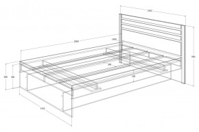 Спальный гарнитур Лиана (Дуб Крафт Белый/Графит) в Асбесте - asbest.mebel24.online | фото 2