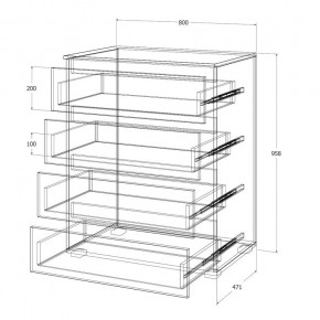 Спальный гарнитур Лиана (Дуб Крафт Белый/Графит) в Асбесте - asbest.mebel24.online | фото 8