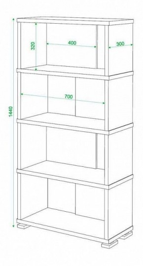 Стеллаж книжный Домино нельсон СБ-10_4 в Асбесте - asbest.mebel24.online | фото 2