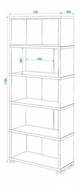 Стеллаж книжный Домино нельсон СБ-10_5 в Асбесте - asbest.mebel24.online | фото 3