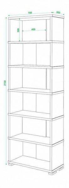 Стеллаж книжный Домино нельсон СБ-10_6 в Асбесте - asbest.mebel24.online | фото 3