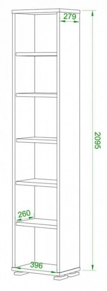 Стеллаж-колонка Домино нельсон ПУ-20-1 в Асбесте - asbest.mebel24.online | фото 2