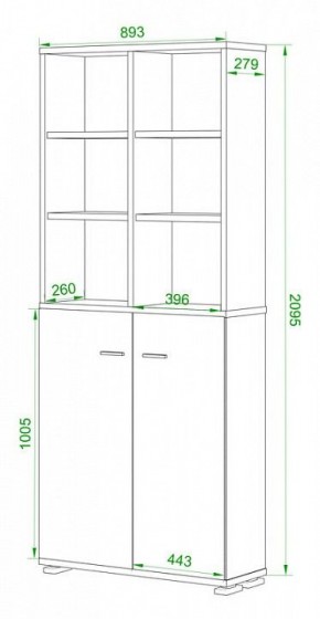 Стеллаж комбинированный Домино Лайт ПУ-30-4 в Асбесте - asbest.mebel24.online | фото 2