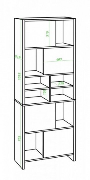 Стеллаж комбинированный Домино Lite СТЛ-ЗВХ в Асбесте - asbest.mebel24.online | фото 2