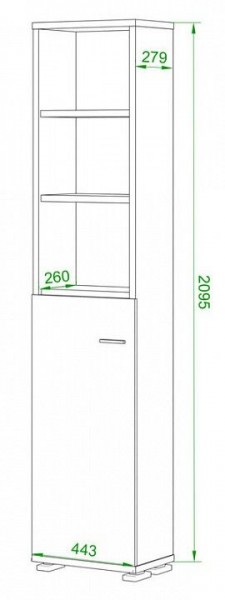 Стеллаж комбинированный Домино нельсон ПУ-20-2 в Асбесте - asbest.mebel24.online | фото