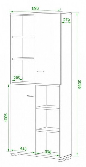 Стеллаж комбинированный Домино нельсон ПУ-30-2 в Асбесте - asbest.mebel24.online | фото 2