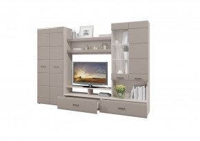 Стенка НЕНСИ 1 (Ясень Шимо светлый/Капучино глянец) в Асбесте - asbest.mebel24.online | фото