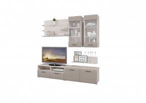 Стенка НЕНСИ 3 (Ясень Шимо светлый/Капучино глянец) в Асбесте - asbest.mebel24.online | фото
