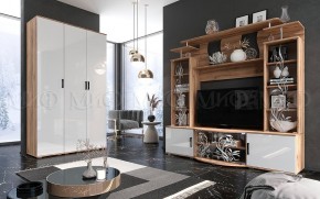 Стенка Виста (Белый глянец/Дуб крафт) в Асбесте - asbest.mebel24.online | фото 3