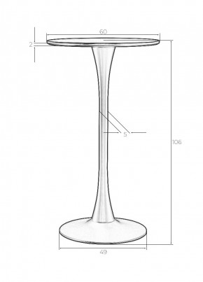 Стол барный MIA BAR, черная столешница, черное основание в Асбесте - asbest.mebel24.online | фото 6