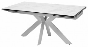Стол BELLUNO 160 MARBLES KL-99 Белый мрамор матовый, итальянская керамика/ белый каркас, ®DISAUR в Асбесте - asbest.mebel24.online | фото 2